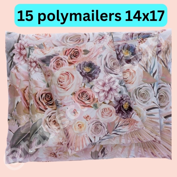 Other - 15 boho flower print polymailers 14x17